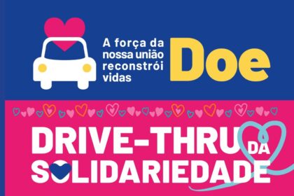 Campanha Drive-Thru da Solidariedade em Guarulhos para arrecadação de doações às vítimas das chuvas.