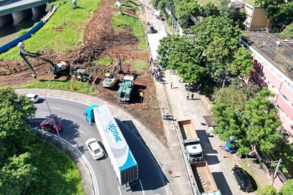 Início da obra do primeiro viaduto interno de Guarulhos na região do Parque Cecap