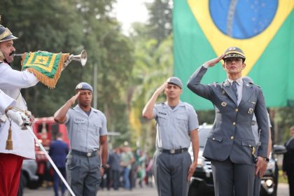 Coronel Glauce durante cerimônia de posse na Polícia Militar de São Paulo