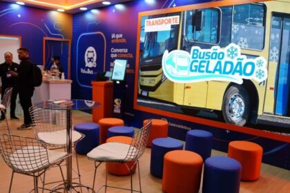 Interface do aplicativo GuaruMobi+ de mobilidade urbana de Guarulhos apresentado na LAT.BUS 2026